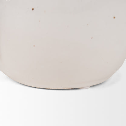 Urvi Short Off White Speckled Asymmetrical Ceramic Vase