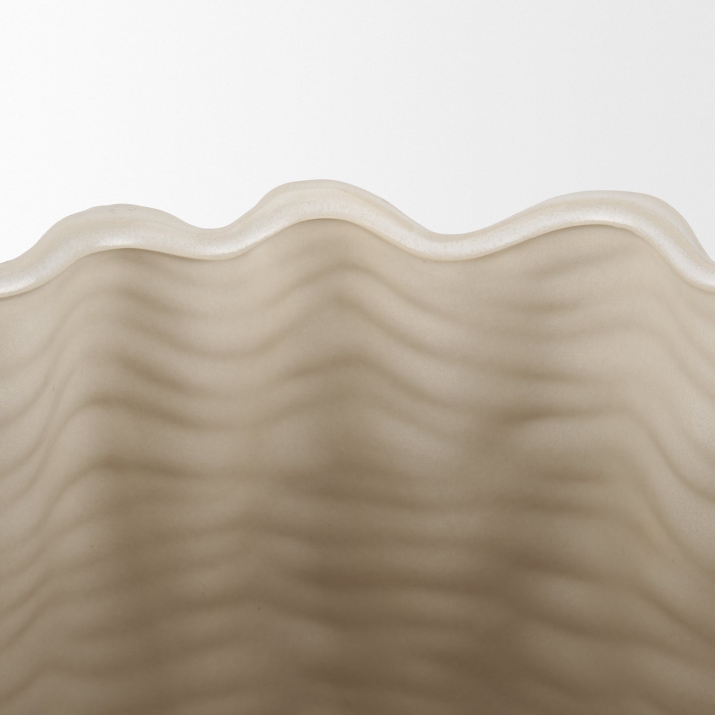 Velia Short Seashell Sculptural Cream Glazed Ceramic Vase