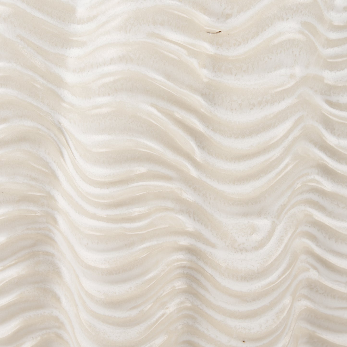 Velia Short Seashell Sculptural Cream Glazed Ceramic Vase