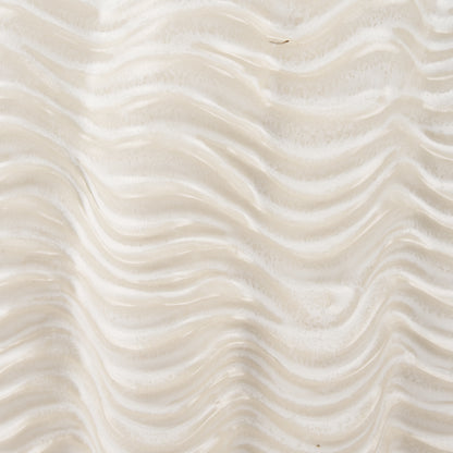 Velia Short Seashell Sculptural Cream Glazed Ceramic Vase