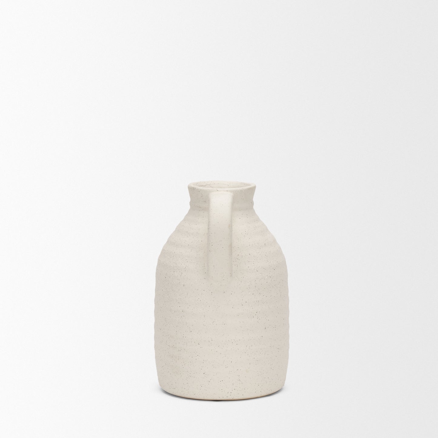 Tyrus Medium Textured Matte White w/ Speckling Ceramic Vase