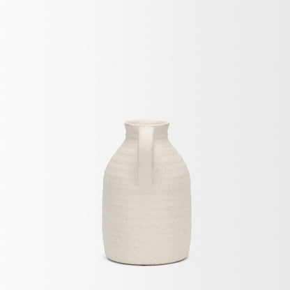 Tyrus Medium Textured Matte White w/ Speckling Ceramic Vase