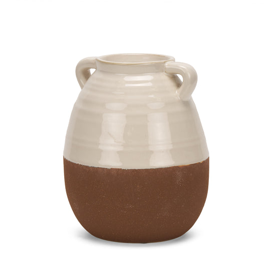 Tryna Small Beige w/ Matte Brown Ceramic Vase