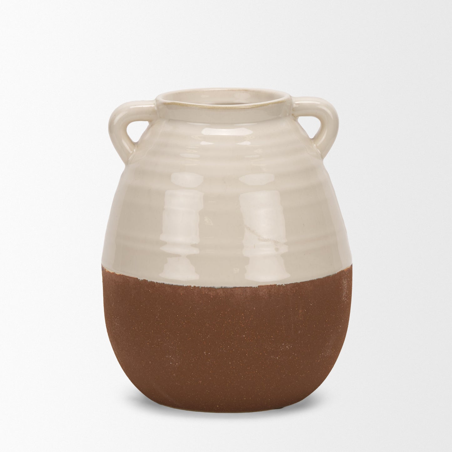 Tryna Small Beige w/ Matte Brown Ceramic Vase