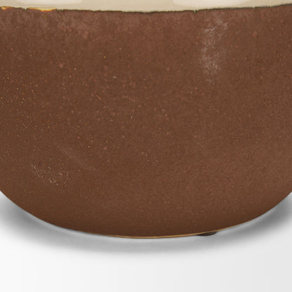 Tryna Small Beige w/ Matte Brown Ceramic Vase
