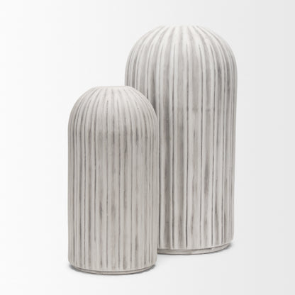 Ummi Small Off White w/ Gray Antiquing Ceramic Vase