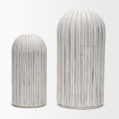 Ummi Small Off White w/ Gray Antiquing Ceramic Vase