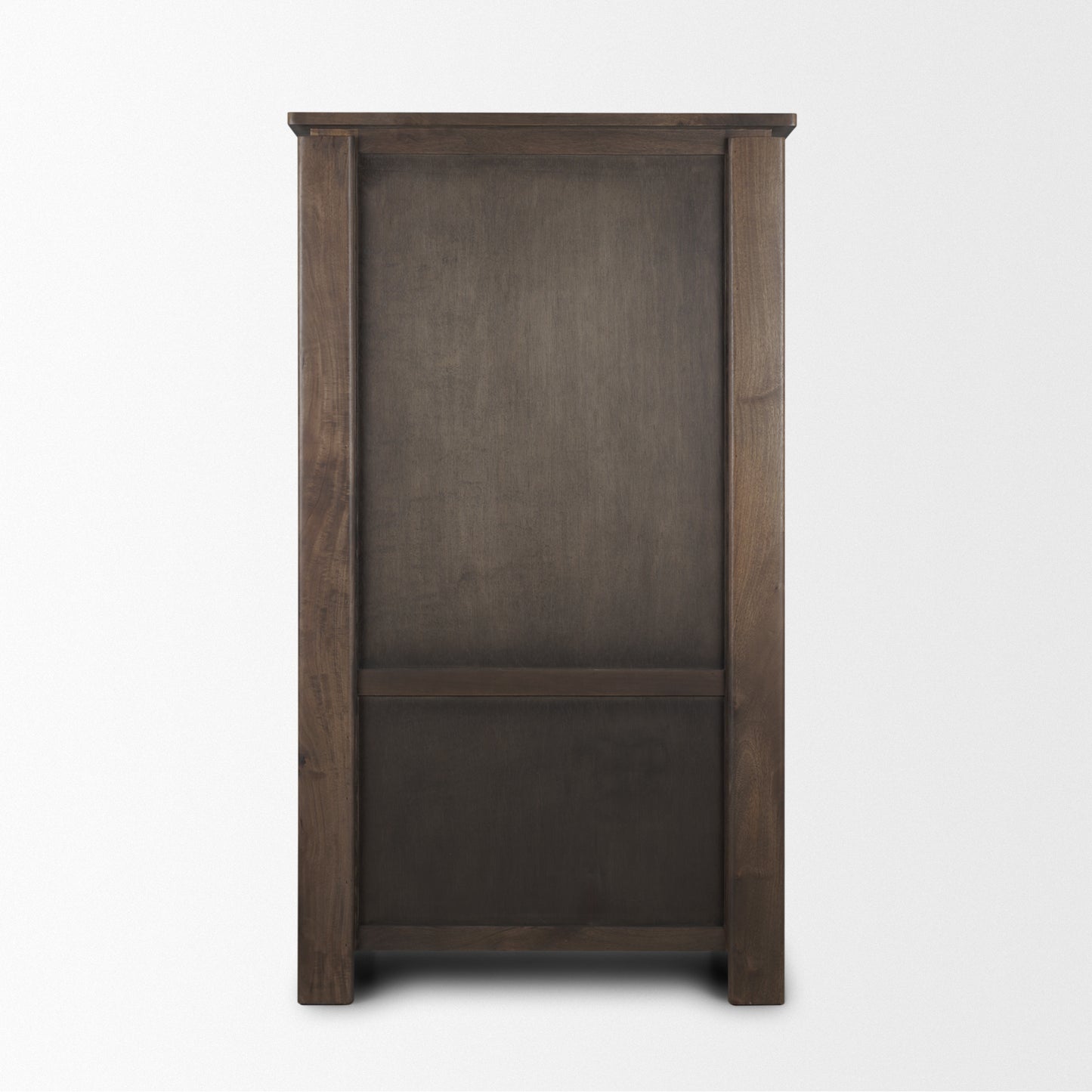Wallen Solid Dark Brown Wood Curio Cabinet