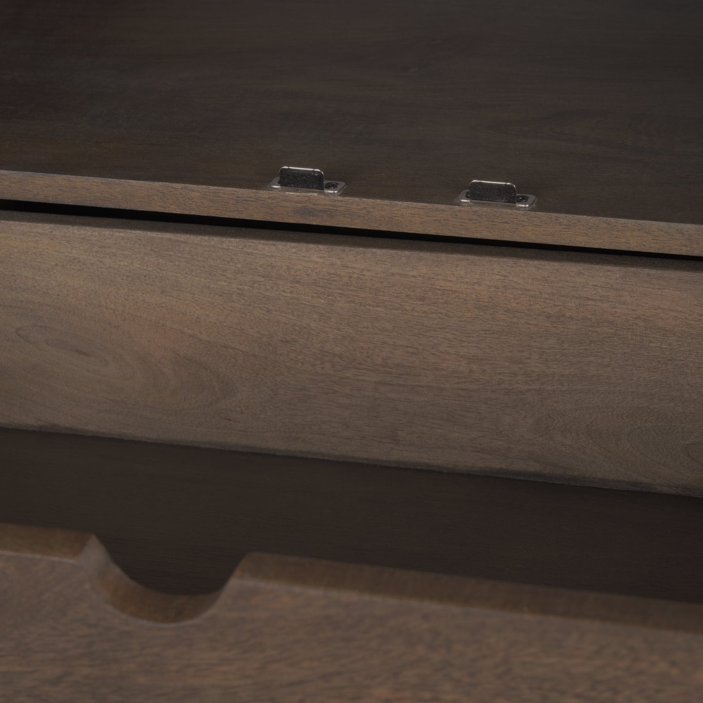 Wallen Solid Dark Brown Wood Curio Cabinet