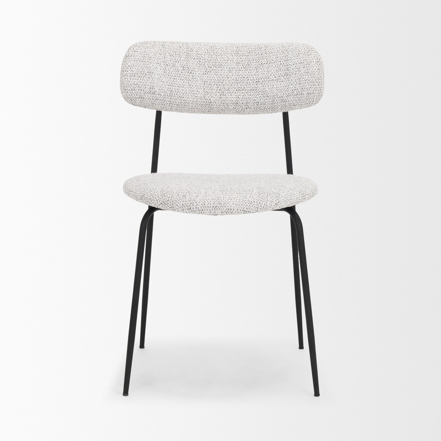 Casey Matte Black Metal w/ Gray Fabric Dining Chair