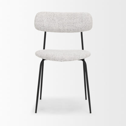 Casey Matte Black Metal w/ Gray Fabric Dining Chair