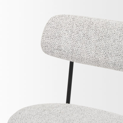 Casey Matte Black Metal w/ Gray Fabric Dining Chair