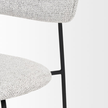 Casey Matte Black Metal w/ Gray Fabric Dining Chair