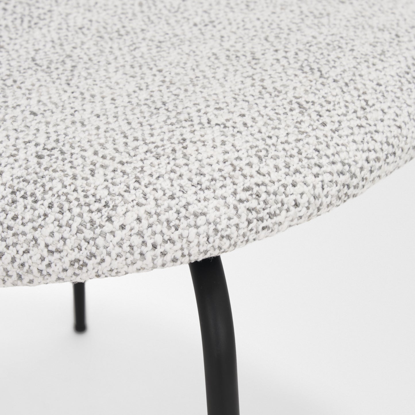 Casey Matte Black Metal w/ Gray Fabric Dining Chair