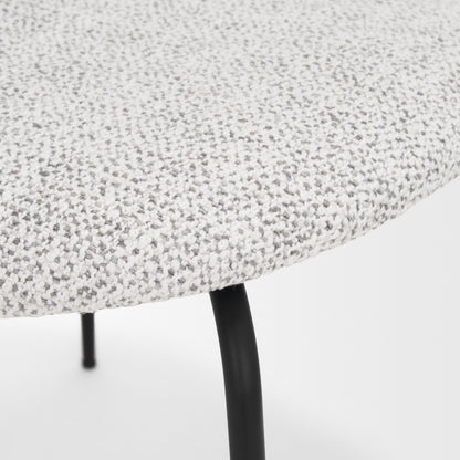 Casey Matte Black Metal w/ Gray Fabric Dining Chair