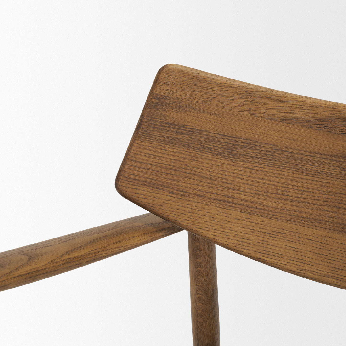 Haggen Medium Brown Oak Wood w/ Cream Fabric Accent Chair