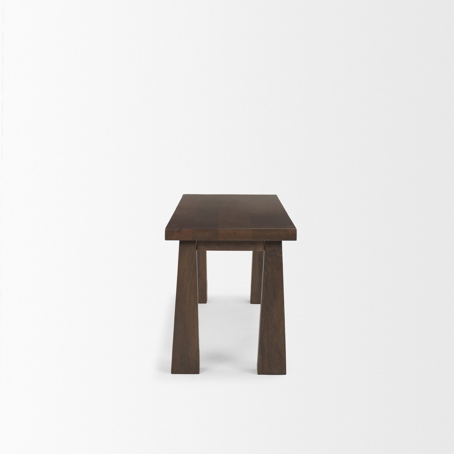 Wolcott Rectangular Dark Brown Solid Wood Bench