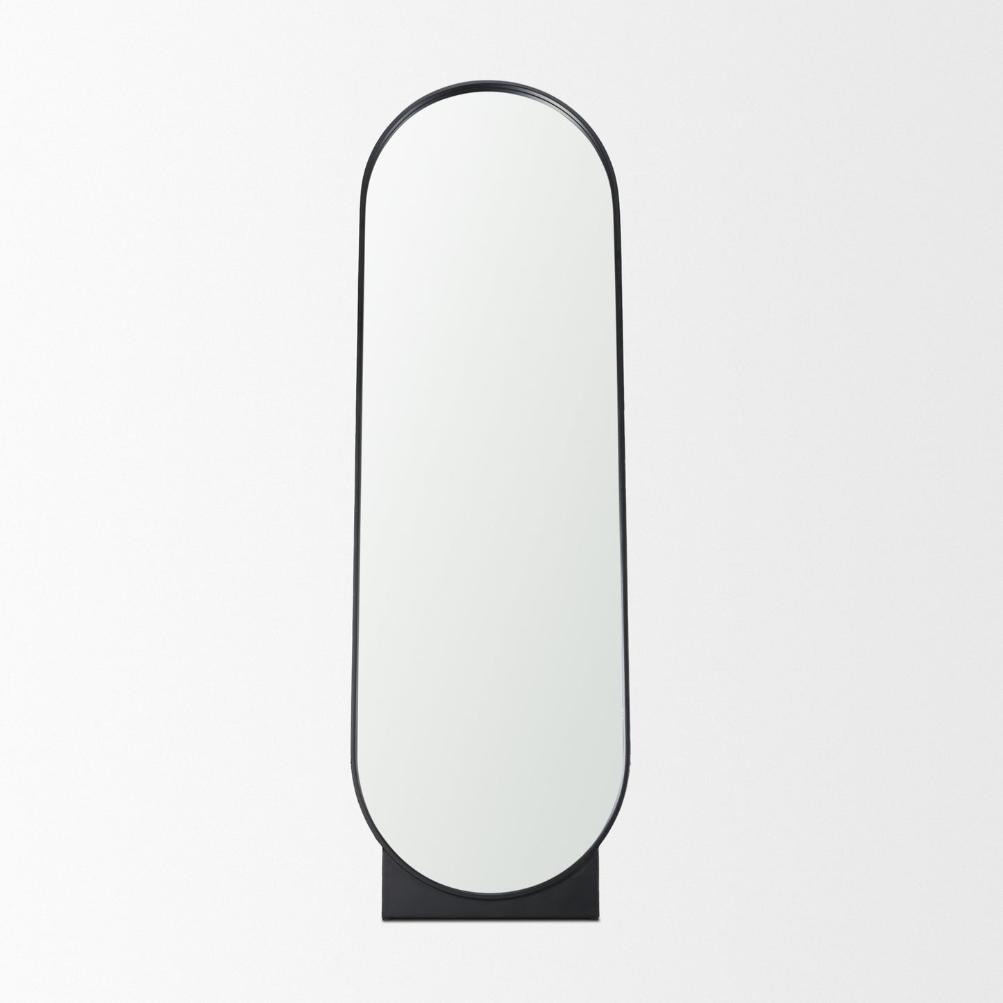Tillie Oblong Matte Black Metal Standing Floor Mirror