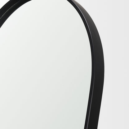 Tillie Oblong Matte Black Metal Standing Floor Mirror