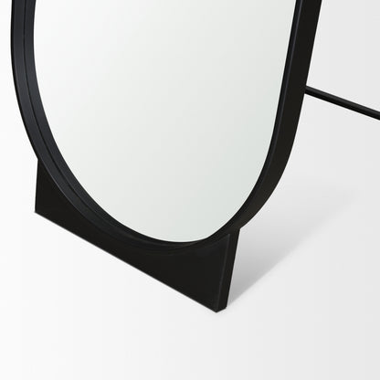 Tillie Oblong Matte Black Metal Standing Floor Mirror