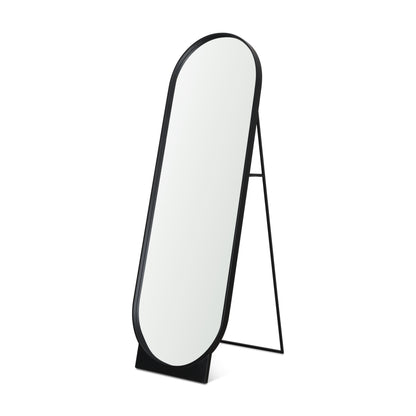 Tillie Oblong Matte Black Metal Standing Floor Mirror