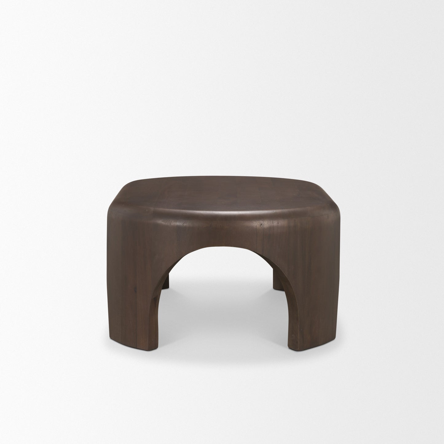 Shima Oval Dark Brown Wood w/ Arched Legs Coffee Table