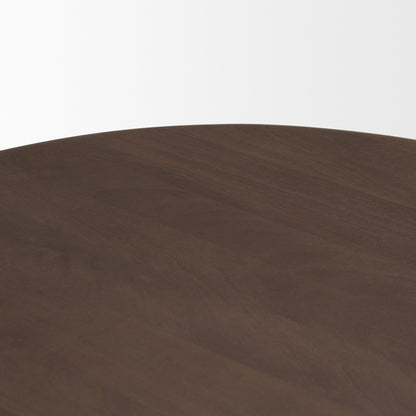 Shima Oval Dark Brown Wood w/ Arched Legs Coffee Table