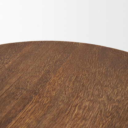 Waverly Round Light Brown Wood Scalloped Edged Trays