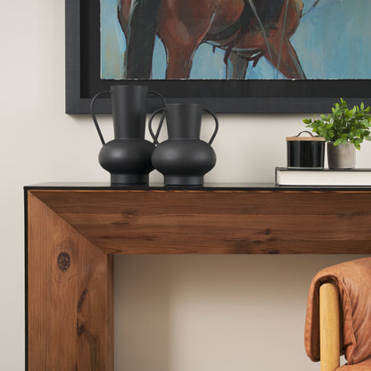 Tasya Small Matte Black Metal Vase