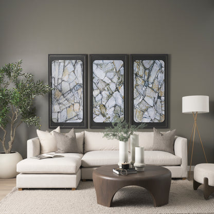 Tovah Small Textured White w/ Gold Metal Vase