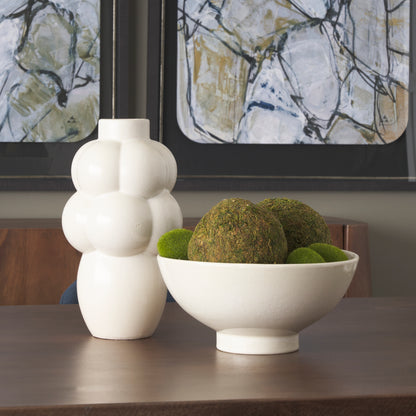 Ulvi Cream Glazed Bubble Ceramic Vase