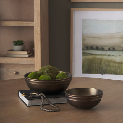 Tomiko Decorative Brass Finished Cast Aluminum Round Bowls