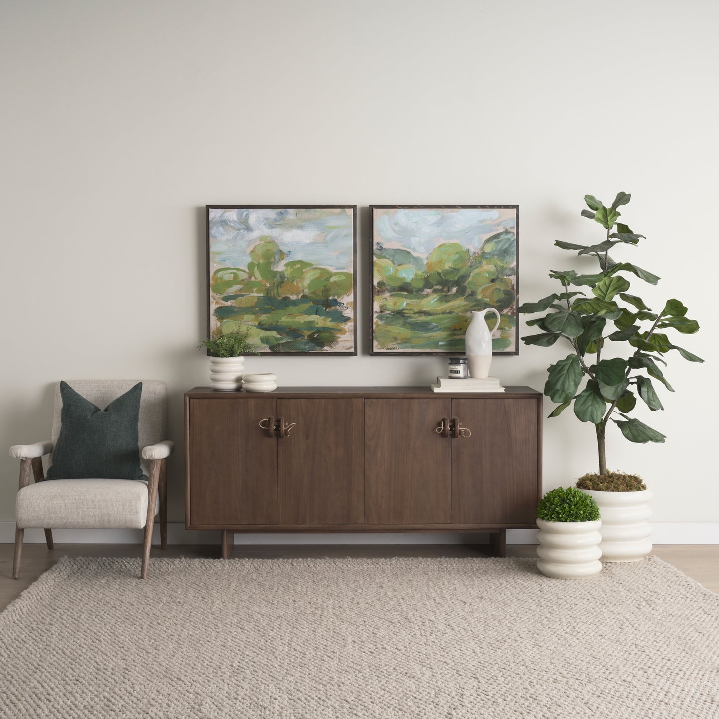 Twyla Short Cream Glazed Ring Pot