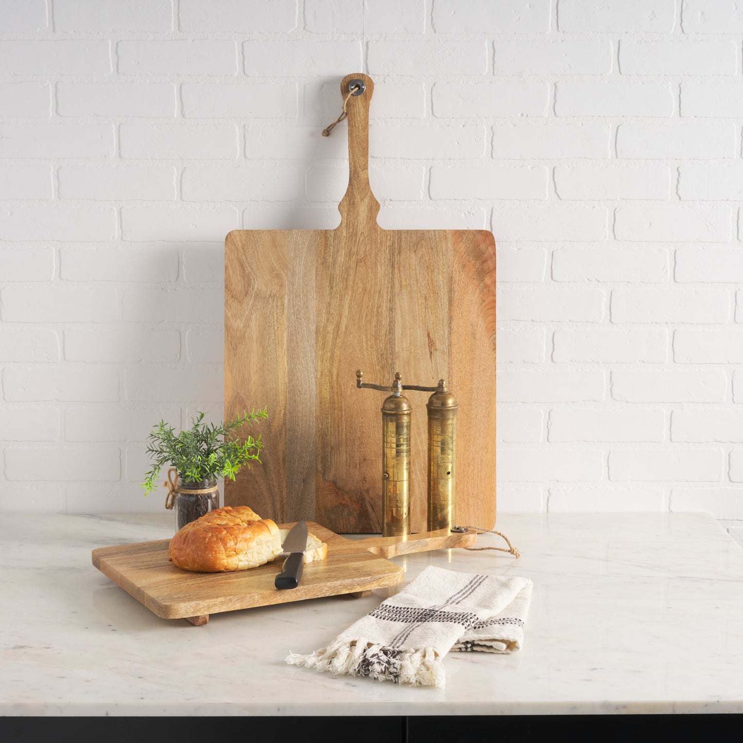 Khana Natural Solid Wood Square Serving Boards