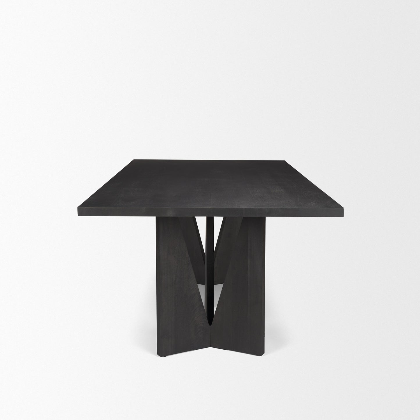 Tarro 84" Rectangular Textured Black Wood w/ Geometrical Base Dining Table