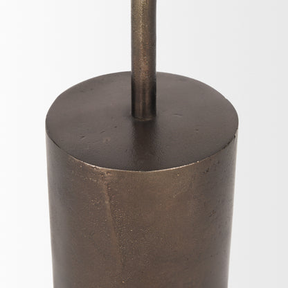 Petria Antiqued Gold Textured Metal Taper Candle Holders