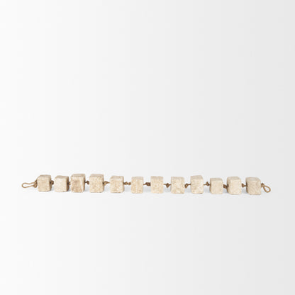 Mala Beige Paper Mache Cube Garland
