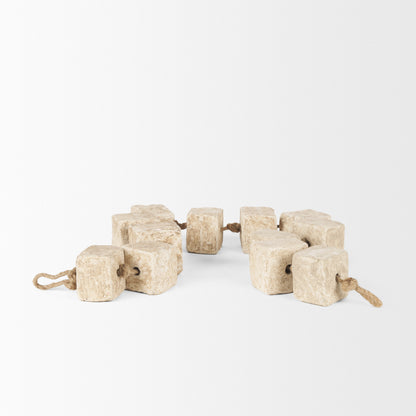 Mala Beige Paper Mache Cube Garland