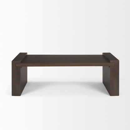 Wesson Dark Brown Wooden Rectangular Coffee Table