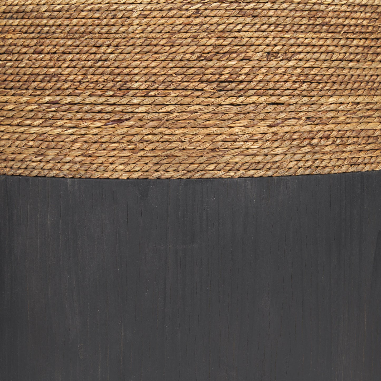 Wenopa Matte Black Wood w/ Natural Jute Accent Tables