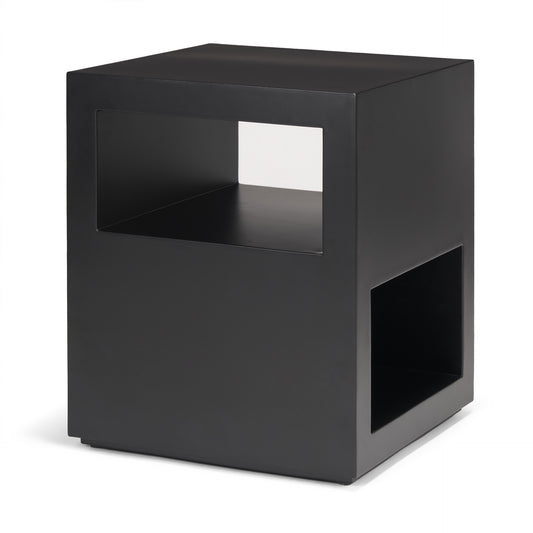 Vondra Matte Black Metal w/ Open Shelves Side table