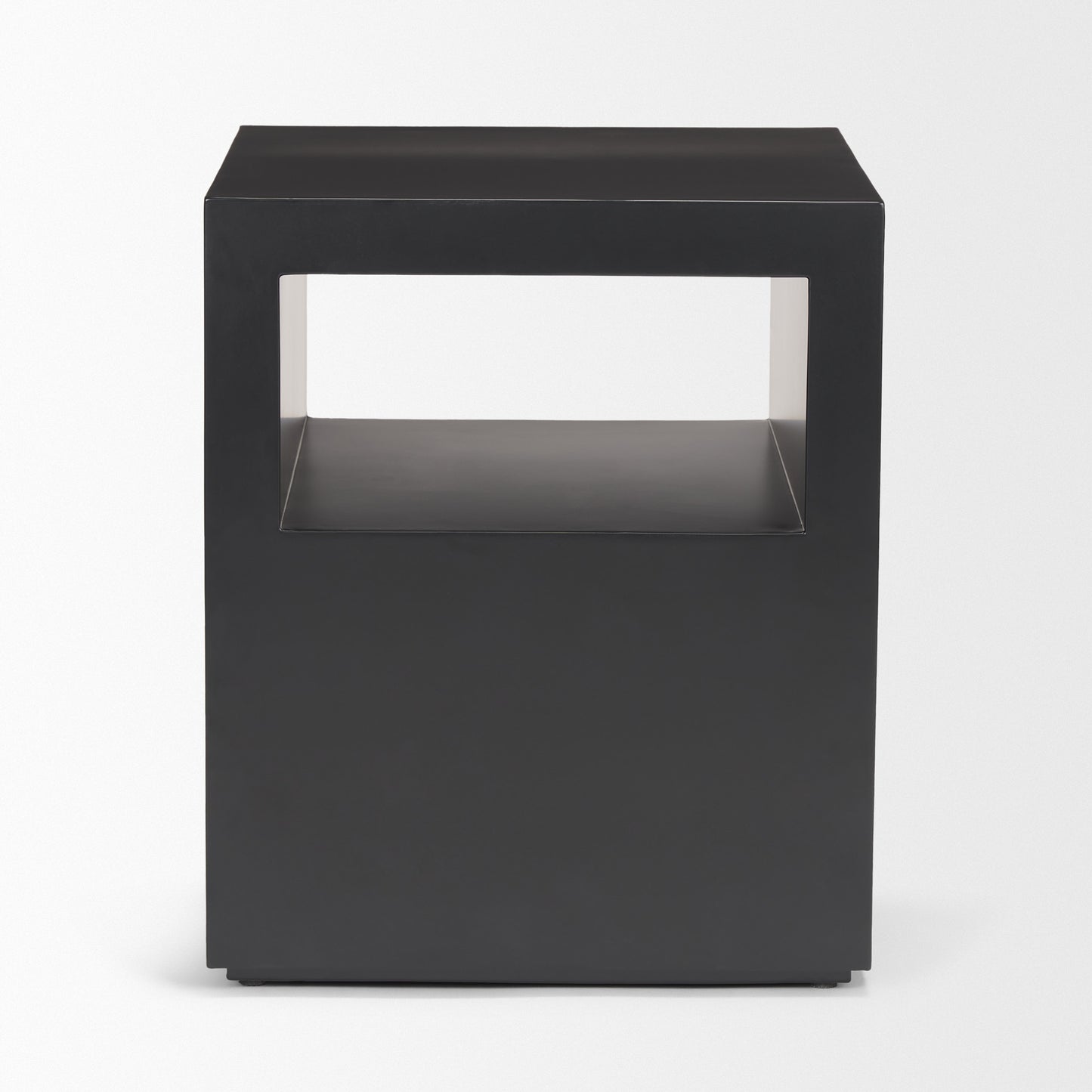 Vondra Matte Black Metal w/ Open Shelves Side table