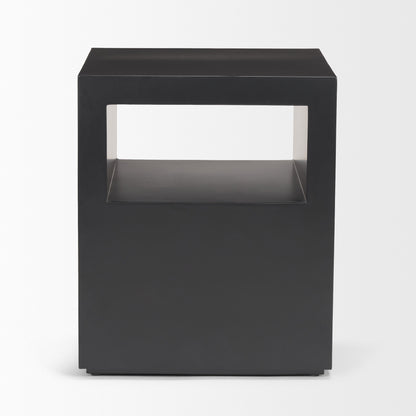 Vondra Matte Black Metal w/ Open Shelves Side table