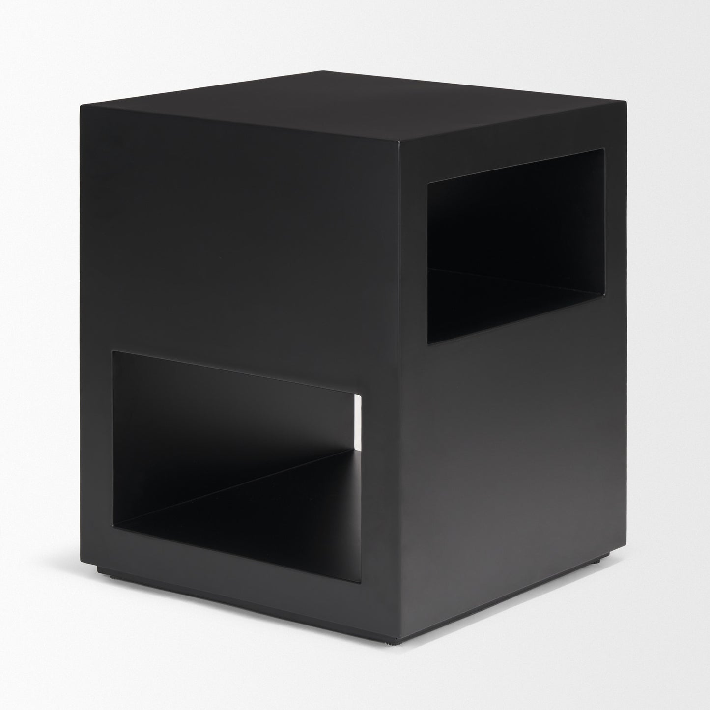 Vondra Matte Black Metal w/ Open Shelves Side table