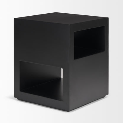 Vondra Matte Black Metal w/ Open Shelves Side table