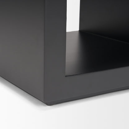 Vondra Matte Black Metal w/ Open Shelves Side table