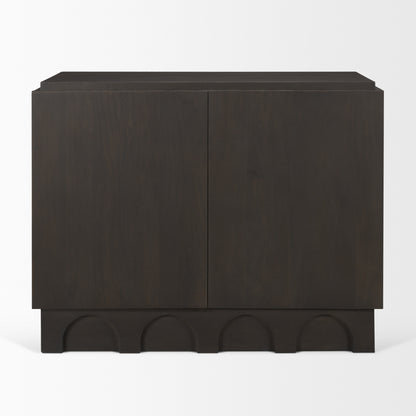 Wagner Dark Brown Wood w/ Arched Design Accent Cabinet