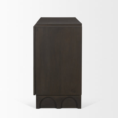 Wagner Dark Brown Wood w/ Arched Design Accent Cabinet