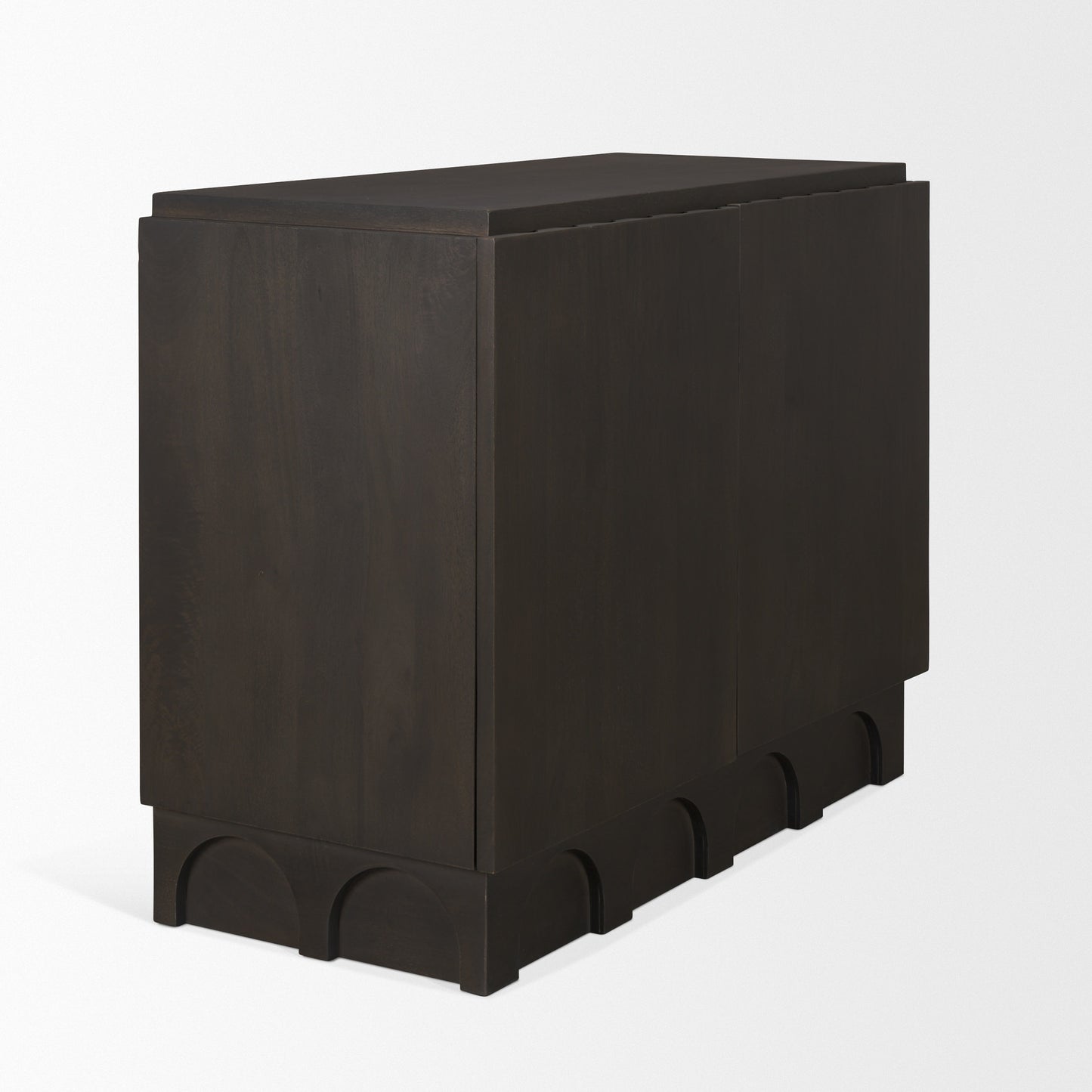 Wagner Dark Brown Wood w/ Arched Design Accent Cabinet