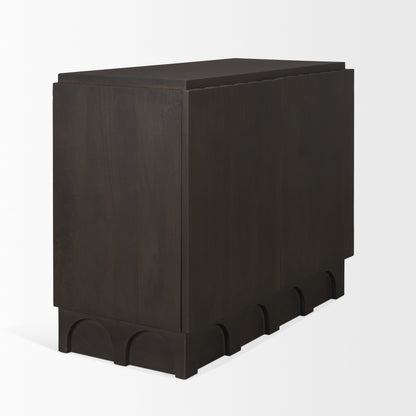 Wagner Dark Brown Wood w/ Arched Design Accent Cabinet